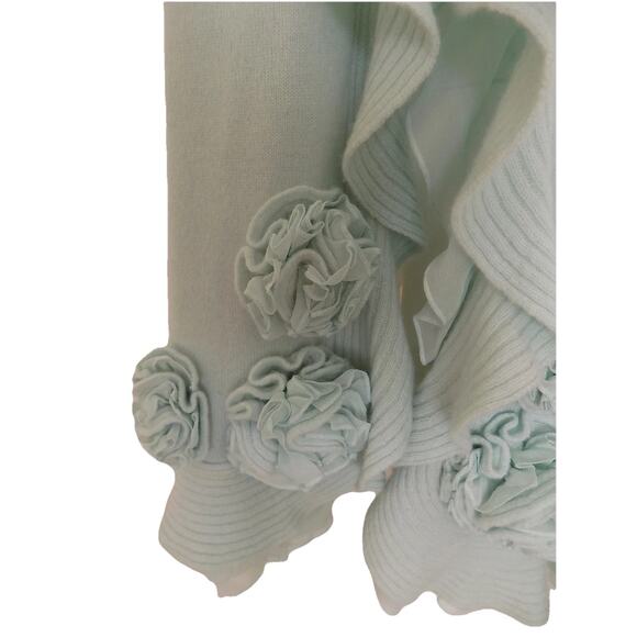 Magaschoni cashmere shawl wrap with rosettes 80 x 25 - Picture 2 of 9